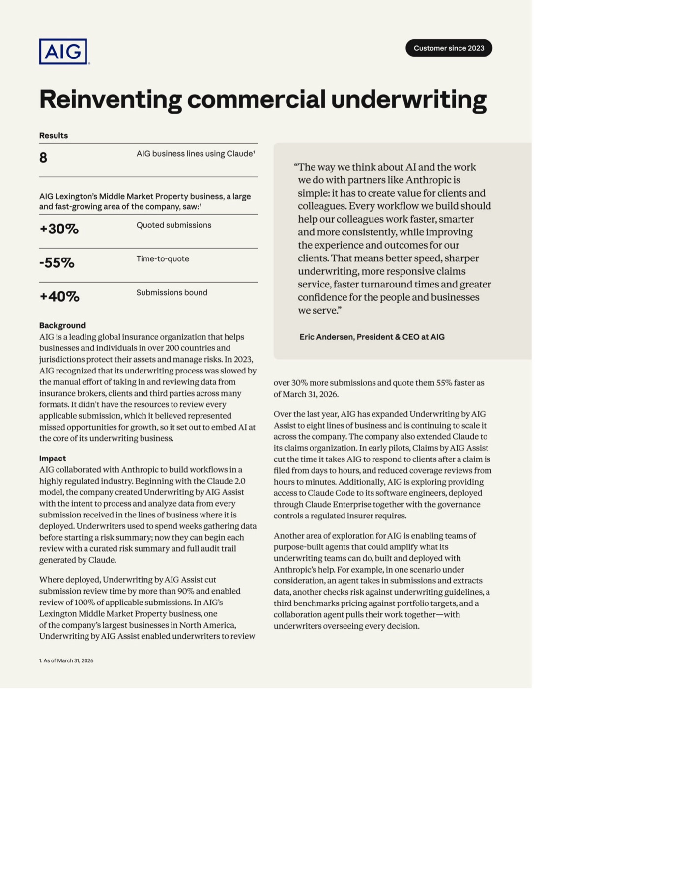 AIG case study page