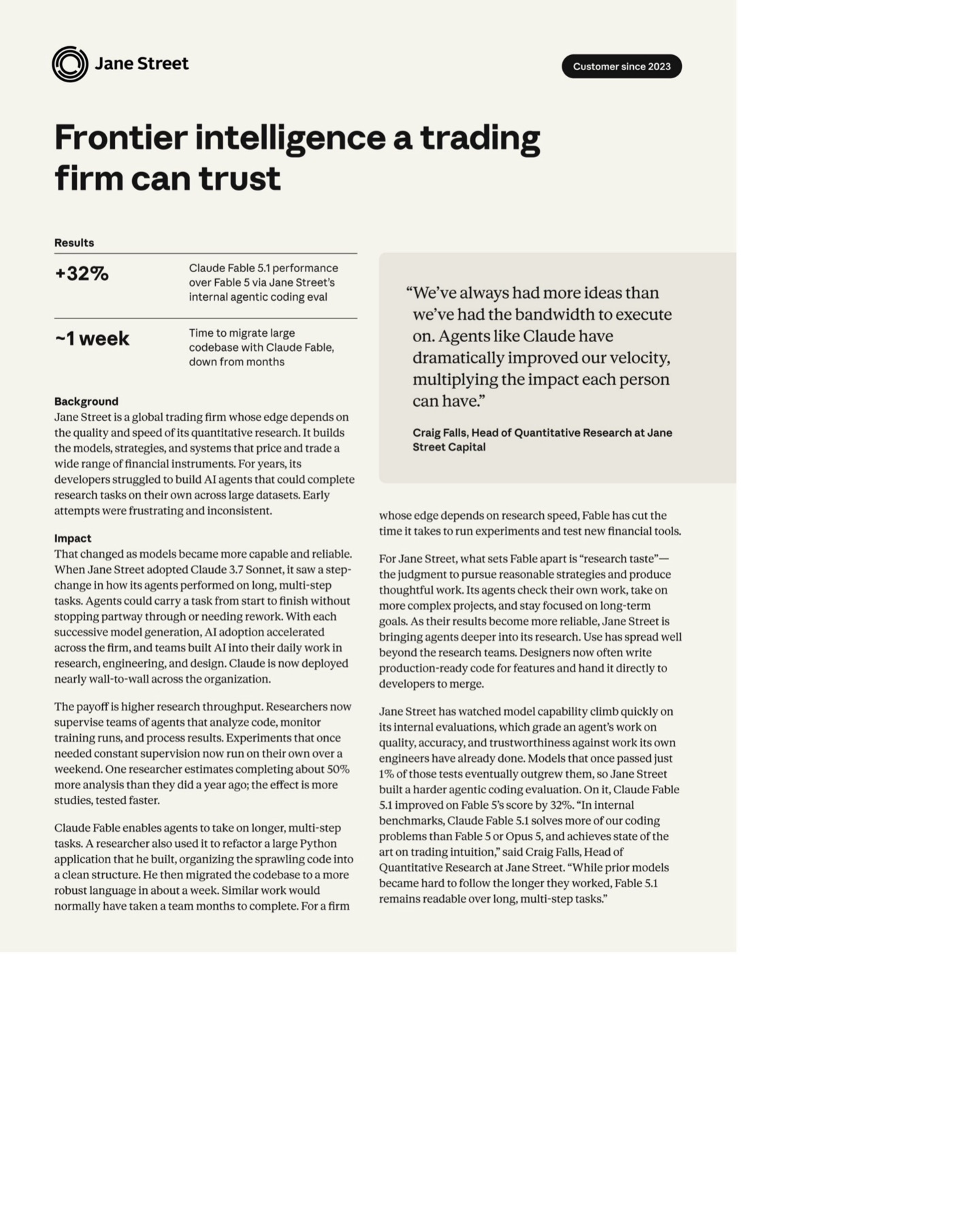 Jane Street case study page