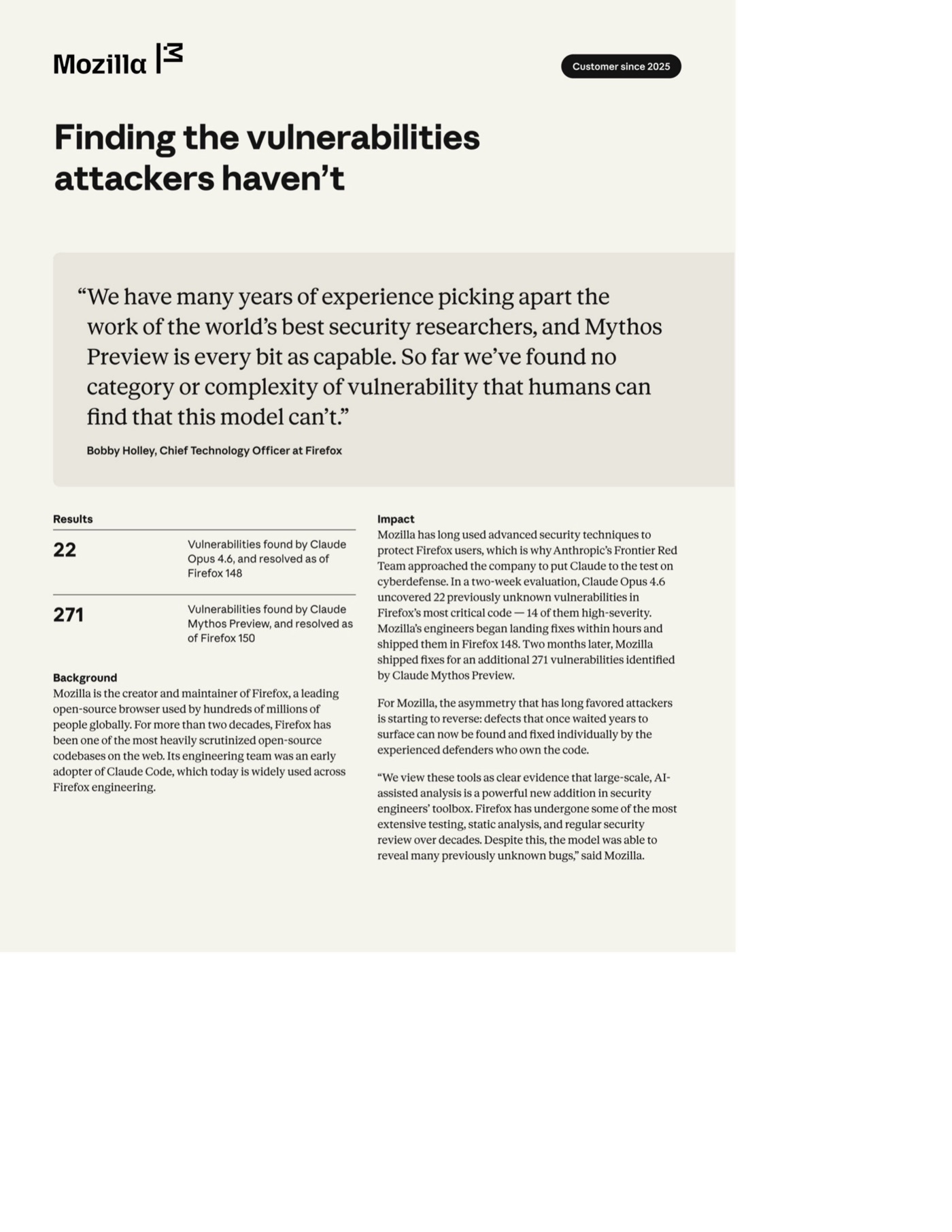 Mozilla case study page