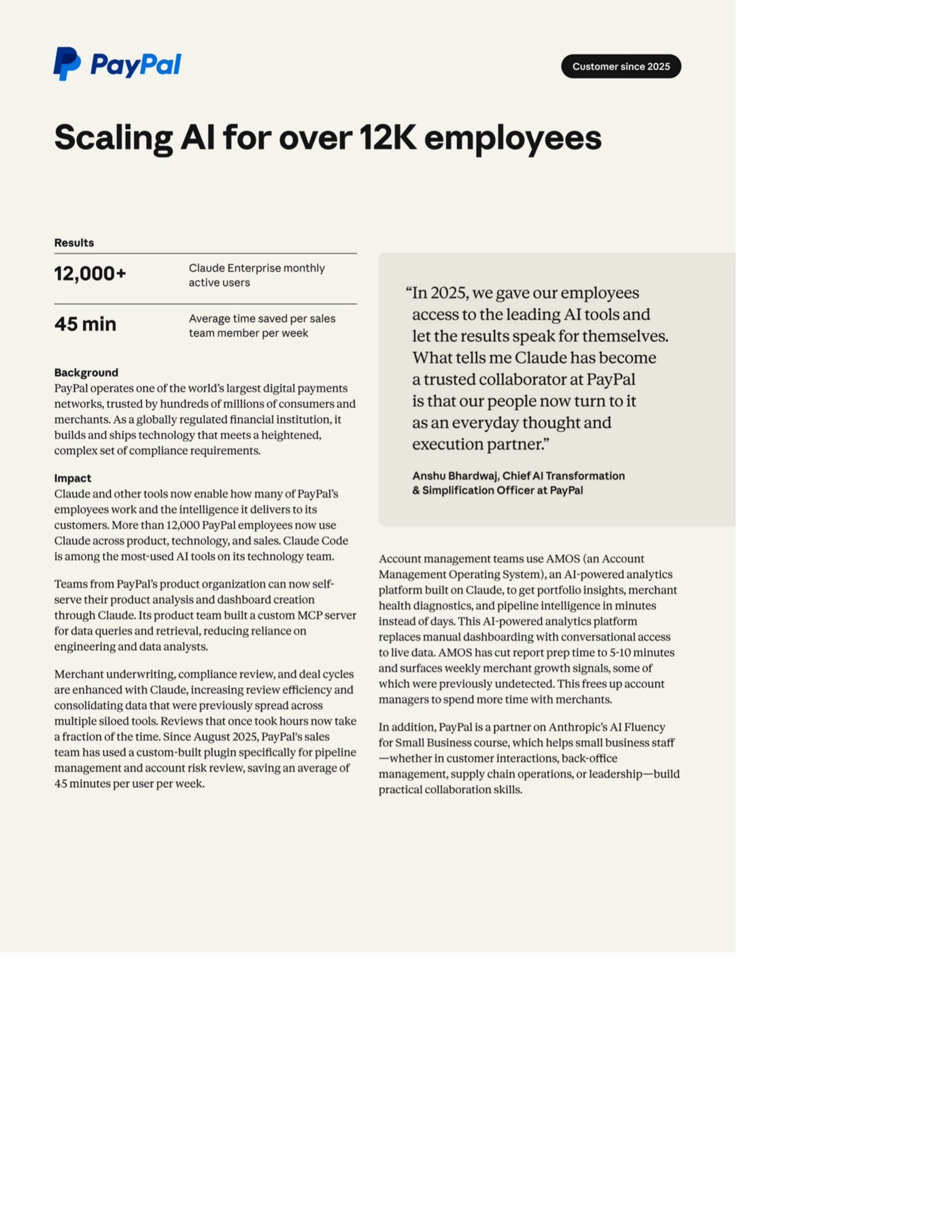 PayPal case study page
