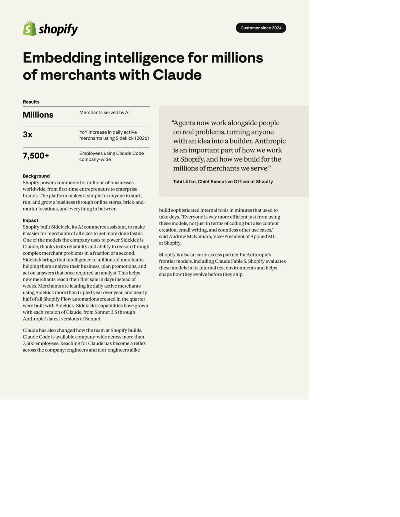 Shopify case study page