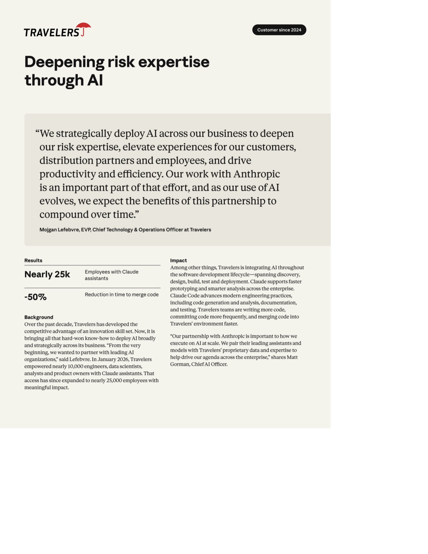 Travelers case study page