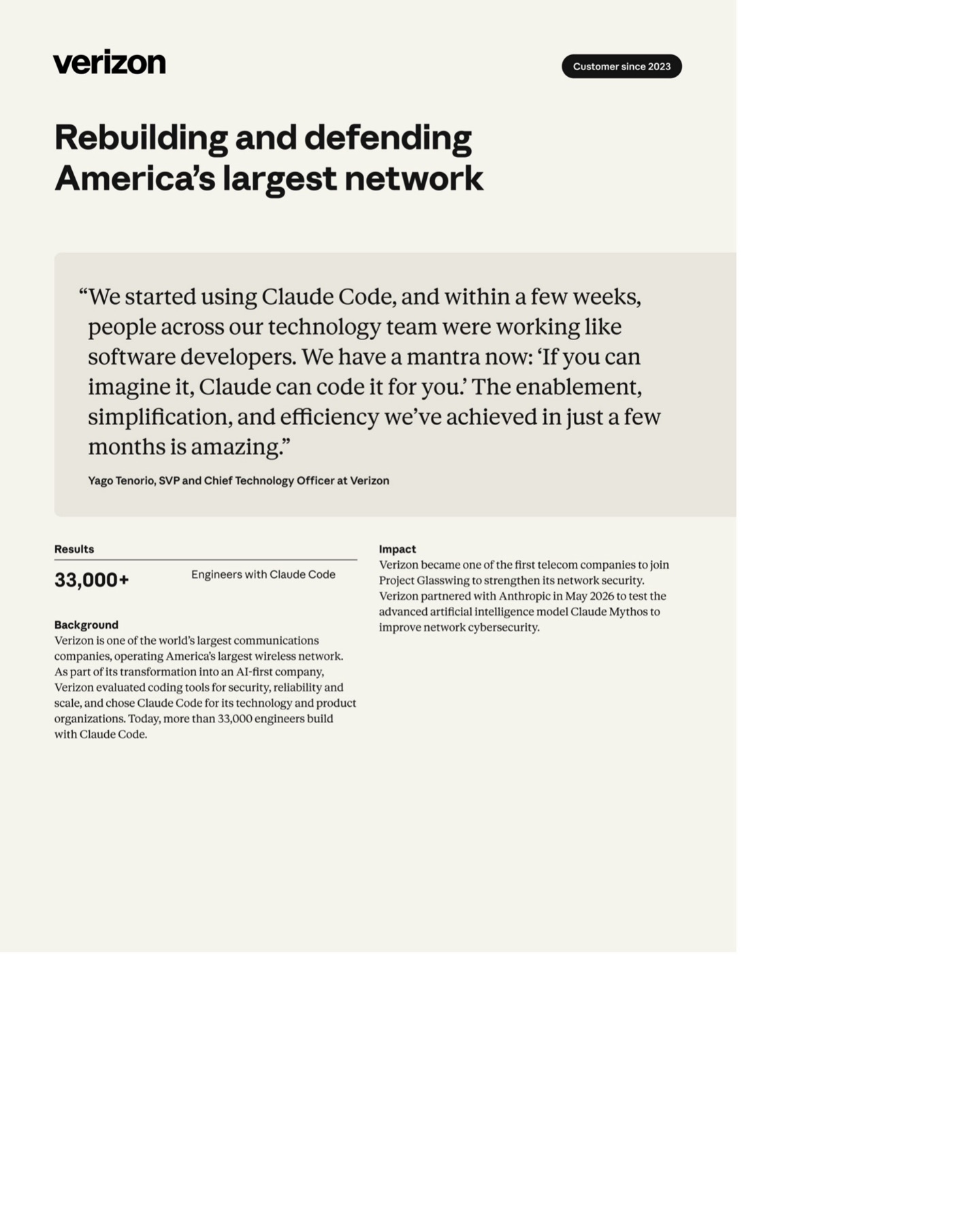 Verizon case study page